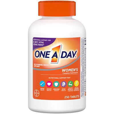 One A Day Womens Multivitamin, Supplement with Vitamin A, Vitamin C, Vitamin D, Vitamin E and Zinc for Immune Health Support, B12, Biotin, Calcium &amp; More, Tablet, 250 count