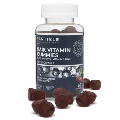 Particle Hair Growth Vitamin Supplements with Biotin, Zinc, Vitamin A, C, E, and B12. Thickens Hair and Promotes Hair Growth. 60 Gummies, 1 Month Supply