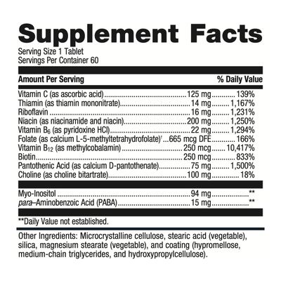 Metagenics B Vitamin Complex - Energy Support &amp; Healthy Stress Response* - with Vitamin B6 &amp; B12 - Vegetarian &amp; Gluten-Free - 60 Tablets