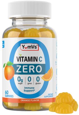 Yum-Vs - Zero Sugar Vitamin C Gummies for Adults &amp; Kids - 250 mg VIT C Immune Support Gummy Vitamins - Sugar Free Chewable Vitamin C Gummy Supplement - High Potency Vegetarian Vitamin C Boost (60)