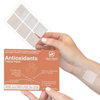 NUTRI-PATCH Antioxidants Topical Patch,Infused with VIT.C,CoEnzymeQ10,NADH,NAC,Quercetin,and Other Wellness Ingredients.Designed to give You a Boost (30/Pack).