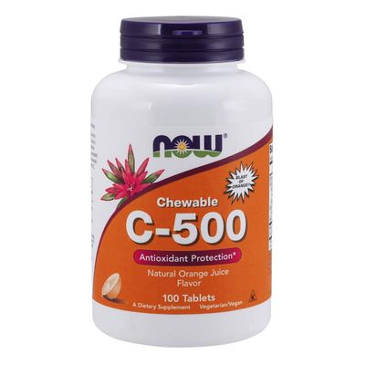 NOW Foods Supplements, Vitamin C-500, Antioxidant Protection*, Orange Juice Flavor, 100 Chewable Lozenges