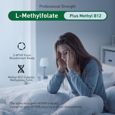 Active folate (5-MTHF) with Vitamins B Complex, B12, B2, and B6 - Supports methylation and Healthy Level of homocysteine - Gluten-Free, Dairy-Free, Soy-Free - 60 Capsules 5mg L-Methylfolate