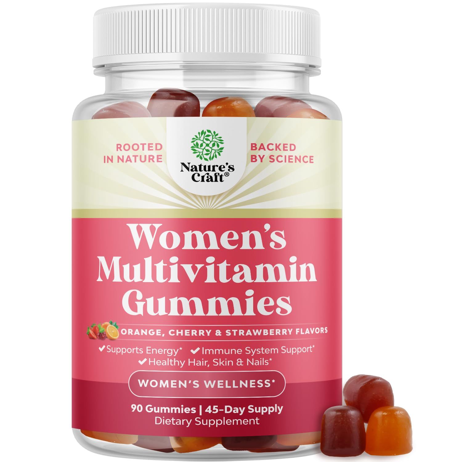 Delicious Daily Multivitamin for Women Gummies - Women&#39;s Multivitamin Gummies for Adults Energy and Immunity - Gummy Vitamins for Women&#39;s Health and Wellness - Non-GMO Gluten Free and Halal 90 Count