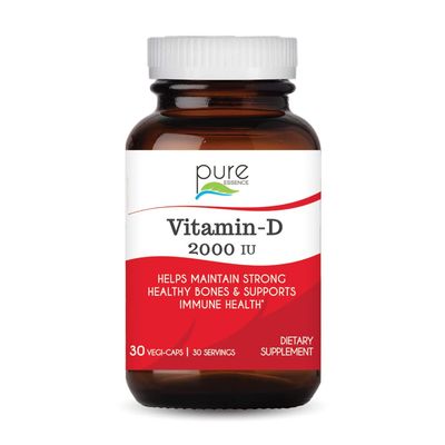 PURE ESSENCE LABS Vitamin D 2000 IU - Best Immune Support for Adults - Organic &amp; Nature Vitamins - Immunity Booster &amp; Dietary Supplements (30 Capsules)