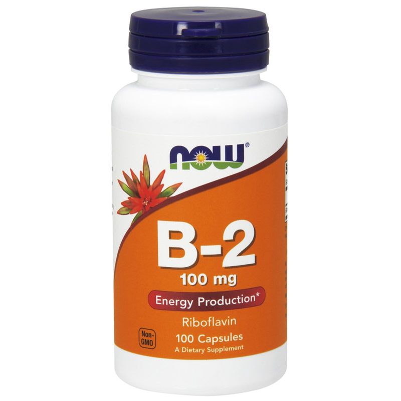 NOW Vitamin B-2 (riboflavin) 100mg, 100 Capsules (Pack of 3)