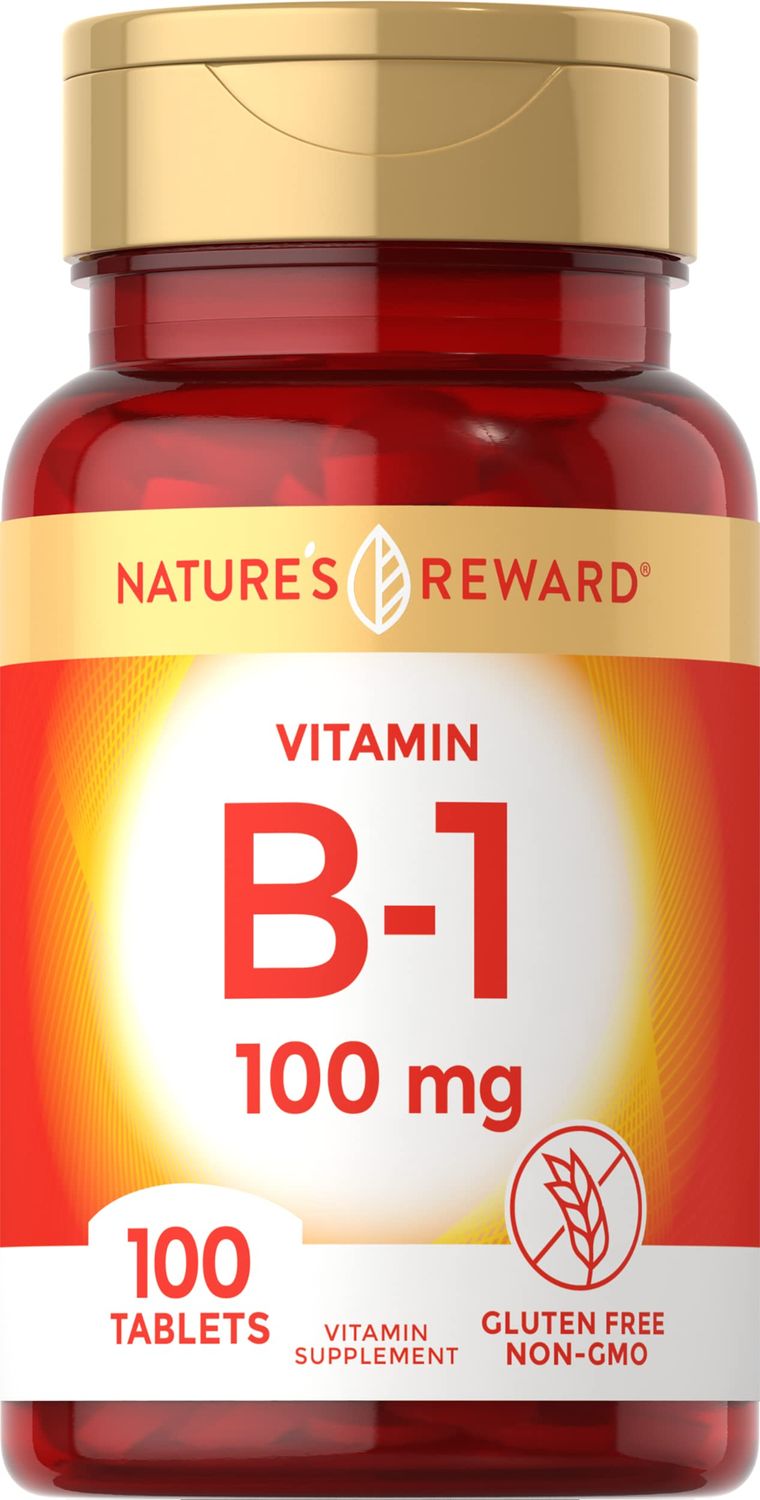 Vitamin B1 100mg (Thiamine) - 100 Count - Vegetarian, Non-GMO &amp; Gluten Free Supplement - by Nature&#39;s Reward