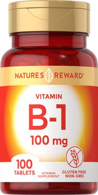 Vitamin B1 100mg (Thiamine) - 100 Count - Vegetarian, Non-GMO &amp; Gluten Free Supplement - by Nature&#39;s Reward