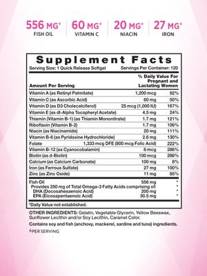 Nature's Truth Prenatal Vitamin for Women | 120 Softgels | Non-GMO &amp; Gluten Free Multivitamin Supplement with DHA and Folic Acid