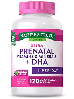 Nature&#39;s Truth Prenatal Vitamin for Women | 120 Softgels | Non-GMO &amp; Gluten Free Multivitamin Supplement with DHA and Folic Acid