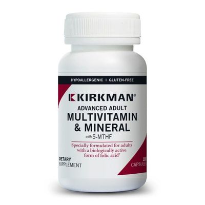 Kirkman - Advanced Adult Multivitamin &amp; Mineral with 5-MTHF - 180 Capsules - Potent Broad Spectrum Vitamin/Mineral Supplement - Supports Cell Turnover - Hypoallergenic