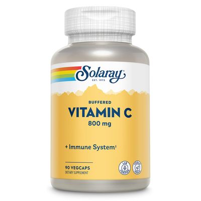 SOLARAY Buffered Vitamin C 800mg w/Rose HIPS &amp; Acerola | Immune Function, Skin, Bone &amp; Nerve Health Support, 90 VegCaps