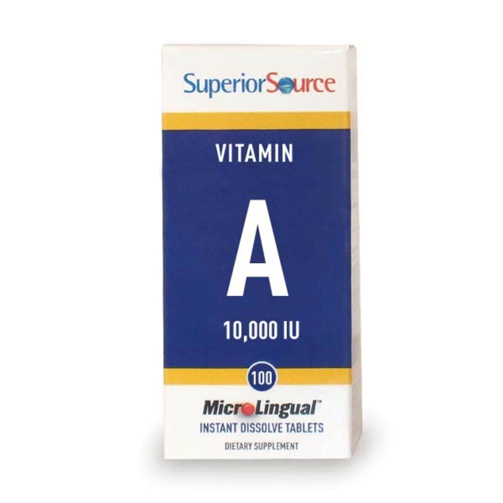 Superior Source Vitamin A 10,000 IU, Under The Tongue Quick Dissolve MicroLingual Tablets, 60 Ct, Supports Healthy Vision &amp; Immune System, Healthy Reproduction and Growth, Non-GMO