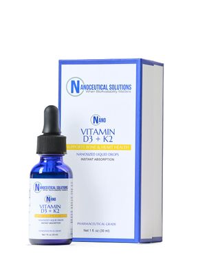 Nano Vitamin D3+K2 Nanosized Liquid Particles | Rapid Absorption | 5000 IU Potent Formulation - 1Fl Oz | Non-GMO, Gluten Free | Supports Bone, Joint, Heart &amp; Immune Health
