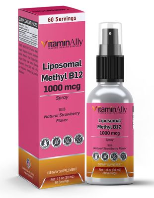 Vitaminally Liposomal Vitamin B12 Spray | 60 Servings | 2 Month Supply |1 fl oz | Non-GMO | No Added sugars | Gluten Free | Travel Friendly | Supports Energy, Nerve Health and Brain Function