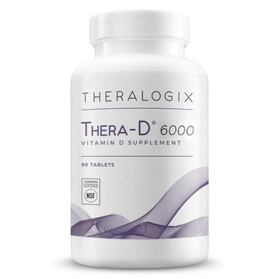 Theralogix Thera-D 6000 Vitamin D Supplement - 6,000 IU (150 mcg) Vitamin D3 Tablets - 90-Day Supply - Immune Support Supplement for Women &amp; Men - Aids Bone &amp; Heart Health - NSF Certified - 90 Tablets