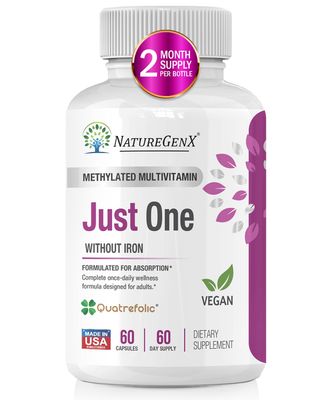 NatureGenX Just One Daily Methylated Multivitamin - 60 Caps Pure Methyl B12, Methylfolate MTHFR Support Supplement Iron Free Methylated Vitamins for Men &amp; Women 2 Months Supply Gluten Free