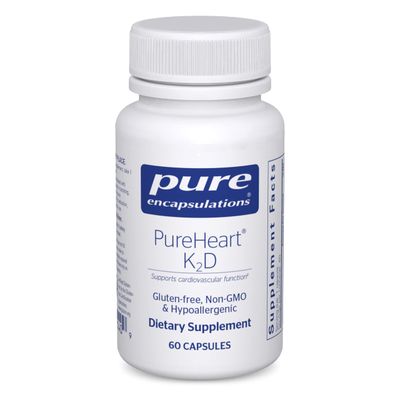 Pure Encapsulations PureHeart K2D - Heart Health Supplement* - with Vitamin K2 &amp; D3 - Cholecalciferol Vitamin D &amp; MK-7 - Non-GMO &amp; Vegetarian - 60 Capsules