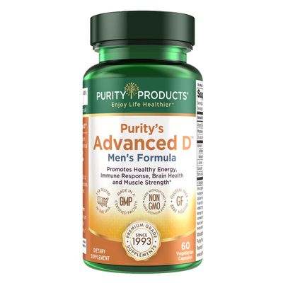 Purity Products Dr. Cannell&#39;s Advanced Vitamin D Men&#39;s Formula Packed with Vitamin D, Vitamin K2, Zinc, Magnesium Citrate, Boron and Taurine - 60 Vegetarian Capsules