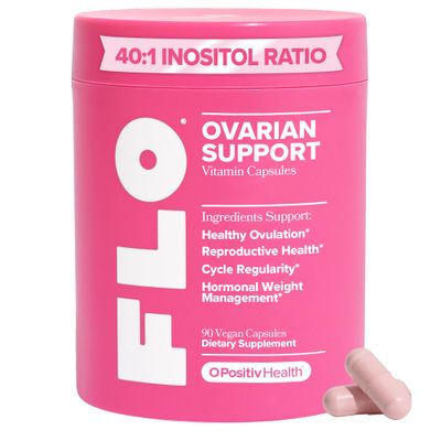 FLO Ovarian Health Support - Hormone Balance for Women, Inositol Supplement with DIM, Myo-Inositol &amp; D-Chiro Inositol, Folic Acid - Supports Healthy Ovulation, Cycle Regularity - 30 Servings