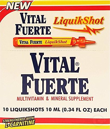 Vital Fuerte Liquid Shot Multivitamin &amp; Mineral Supplement 10 Units of 15 ml. - Suplemento Multivita (Pack of 1)
