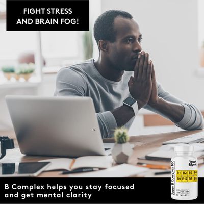 Youth & Tonic Super B Complex for Clear Mind & Healthy Energy Metabolism | Mental Focus Stress Tiredness B 100 | Support for Nervous System Vitamin B Complex