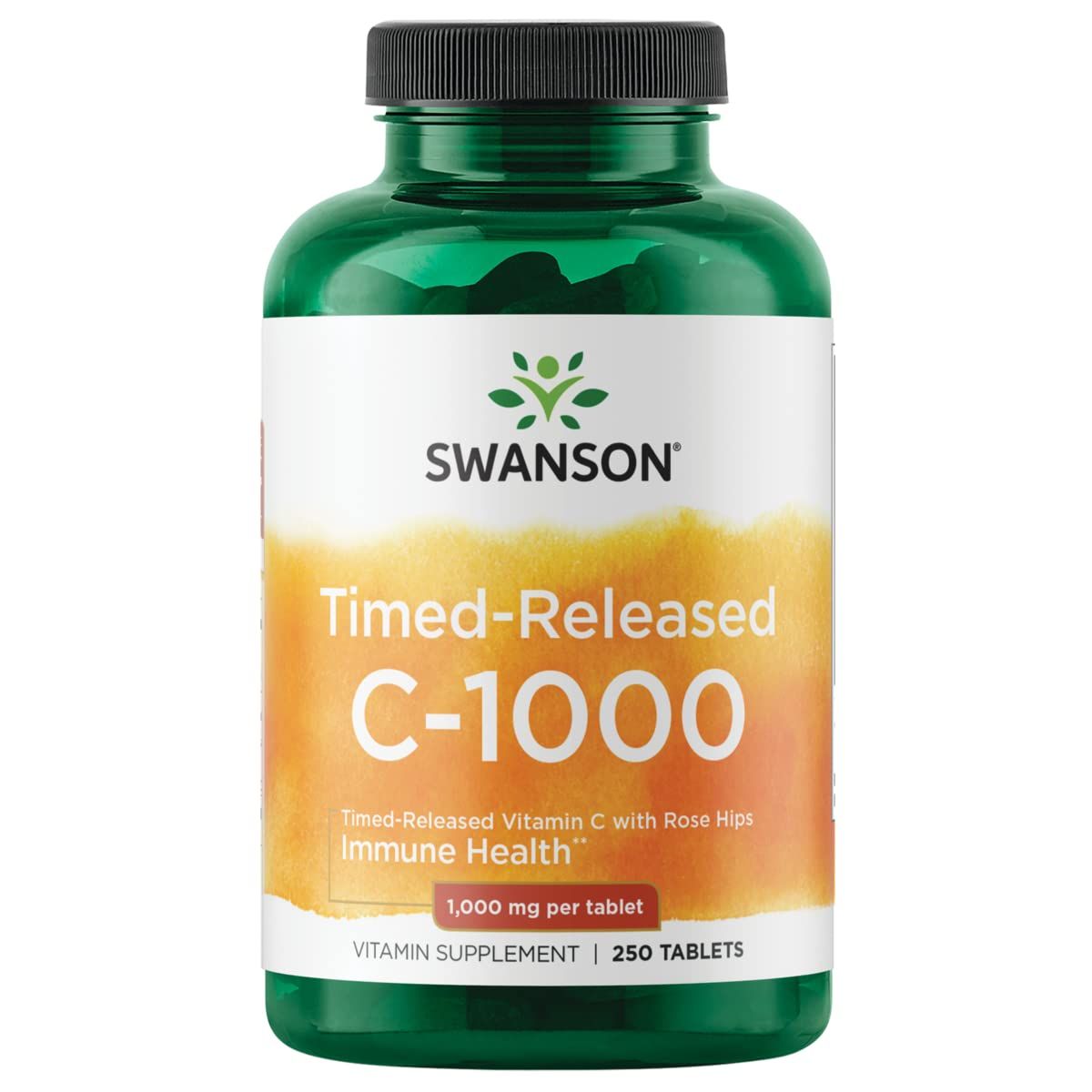 Swanson Timed-Release Vitamin C with Rose HIPS Immune System Support Skin Cardiovascular Health Antioxidant Supplement 1000 mg 250 Tablets