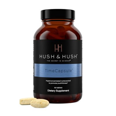 Hush &amp; Hush TimeCapsule Multivitamin, Women&#39;s Multivitamin, Men&#39;s Multivitamin, Clean Nutraceuticals Supplements That Contains Hyaluronic Acid, Vitamin C, Zinc, Vitamin B12, Vitamin E - 60 Tablets