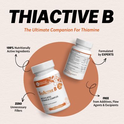 Objective Nutrients ThiActive B Methylated B-Complex, No Fillers or Flow Agents, 60 Count