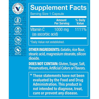 The Vitamin Shoppe C-1000 1,000MG, Antioxidant That Supports Immune &amp; Cardiovascular Health (100 Capsules)