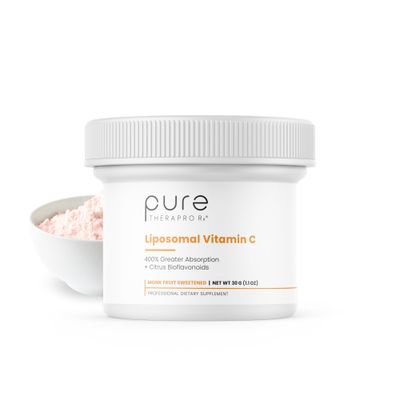 Pure Therapro Rx 100% Liposomal Vitamin C Powder, Patented PureWay Vegan Vitamin C Supplement, Supports Healthy Aging, Immune Function &amp; Collagen Formation, Non-GMO, Made in the USA (30g, 60 Servings)