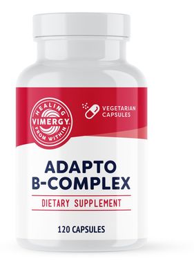 Vimergy Adapto B Complex, 120 Servings - High Potency with 8 B Vitamins, Rhodiola &amp; Hawthorn Berry - Supports Mental Energy, Cognition, Mood - Non-GMO, Kosher, Vegan, Paleo, No Gluten, No Soy
