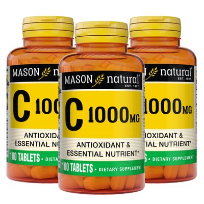 MASON NATURAL Vitamin C 1,000 mg, 300 Day Supply, Supports Healthy Immune System, Antioxidant and Essential Nutrient, 3 Pack