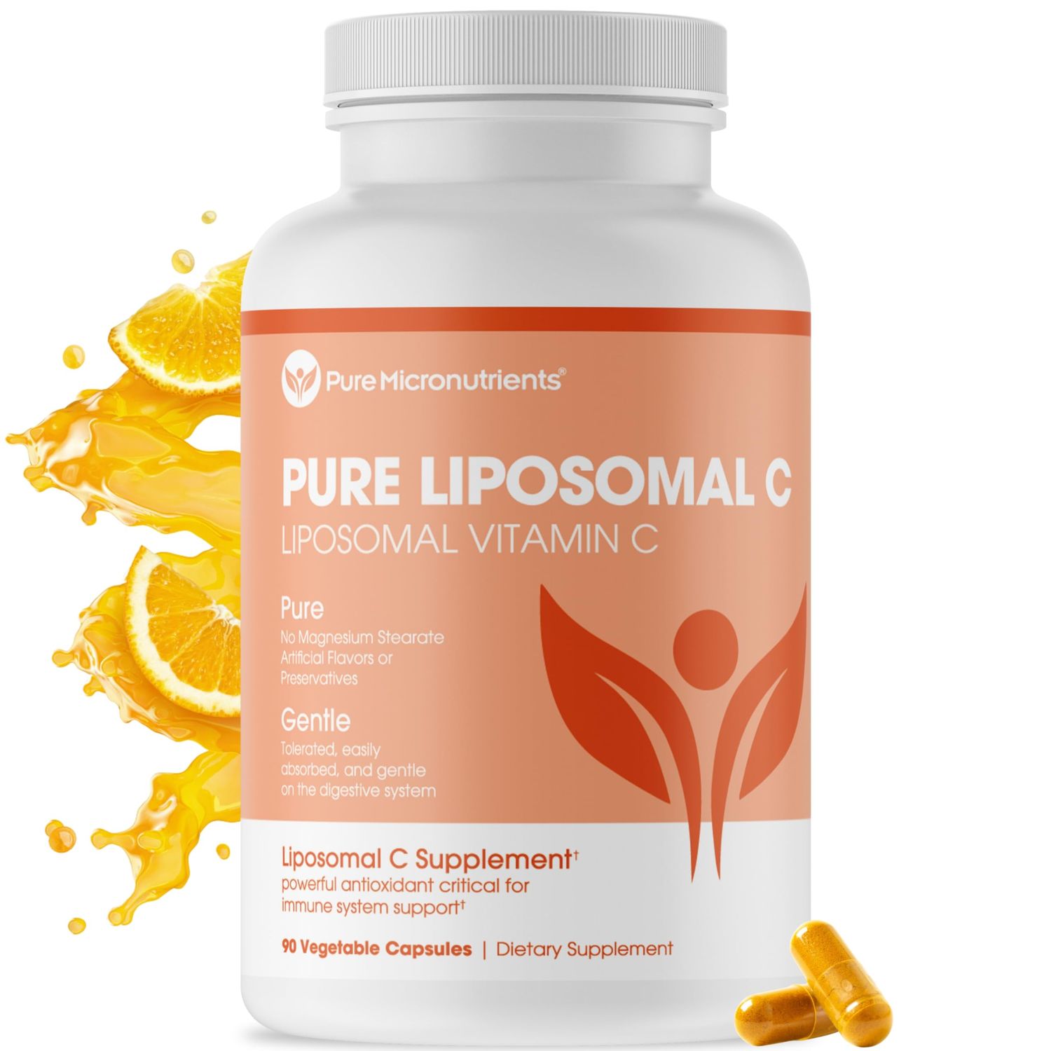 Pure Micronutrients Pure Liposomal Vitamin C - 1400mg Supplement - 90 Capsules - High Absorption VIT C Ascorbic Acid Pills