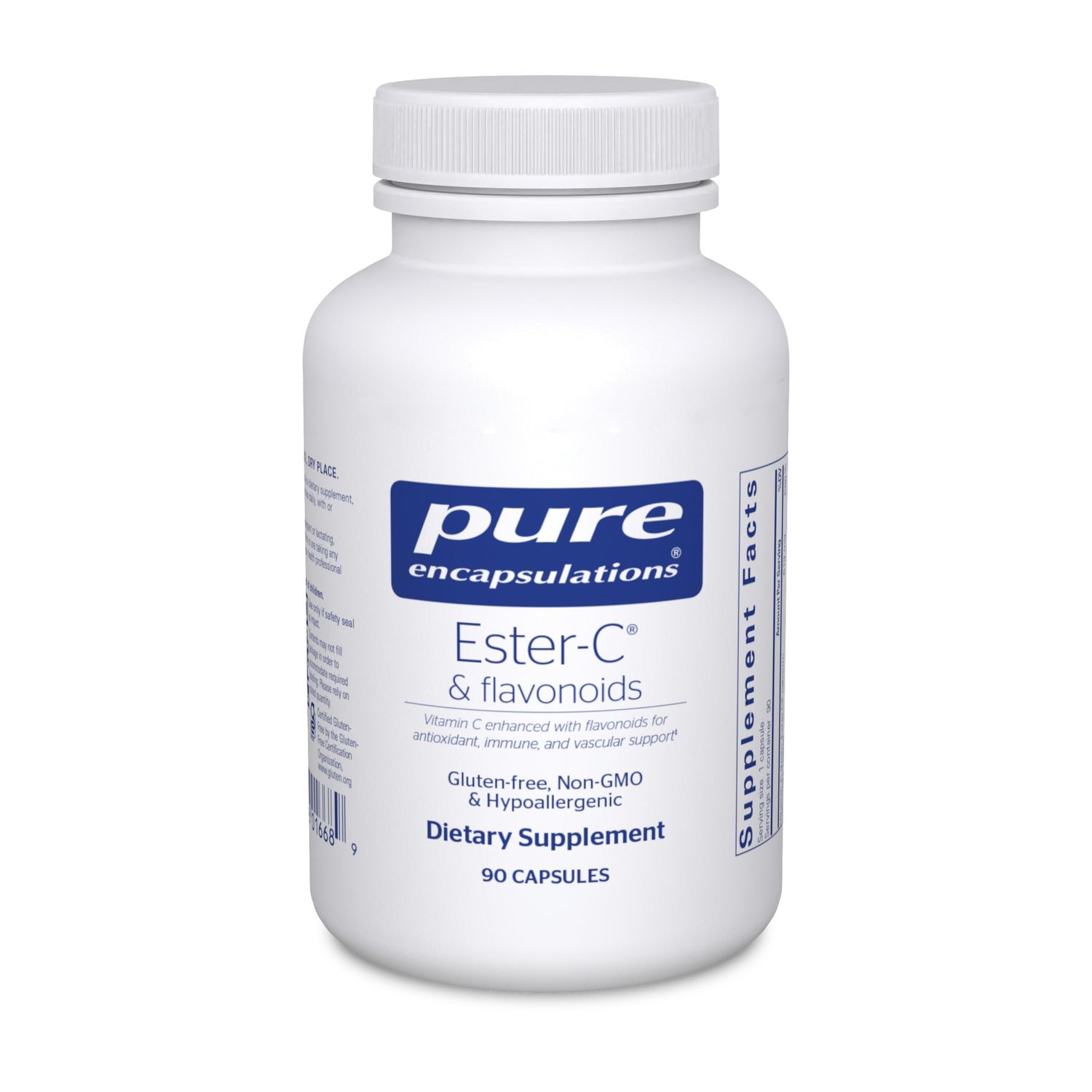 Pure Encapsulations Ester-C &amp; Flavonoids - Vitamin C Supplement for Antioxidants - Immune &amp; Vascular Support* with Calcium &amp; Rutin - Gentle on Digestion - Vegan &amp; Non-GMO - 90 Capsules