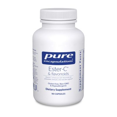 Pure Encapsulations Ester-C &amp; Flavonoids - Vitamin C Supplement for Antioxidants - Immune &amp; Vascular Support* with Calcium &amp; Rutin - Gentle on Digestion - Vegan &amp; Non-GMO - 90 Capsules
