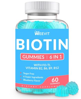 10000mcg Biotin Gummies, Sugar Free Biotin Vitamins for Women &amp; Men Supports Hair Growth, Nails &amp; Skin, Chewable Biotin Supplement | Vegan | Gluten-Free