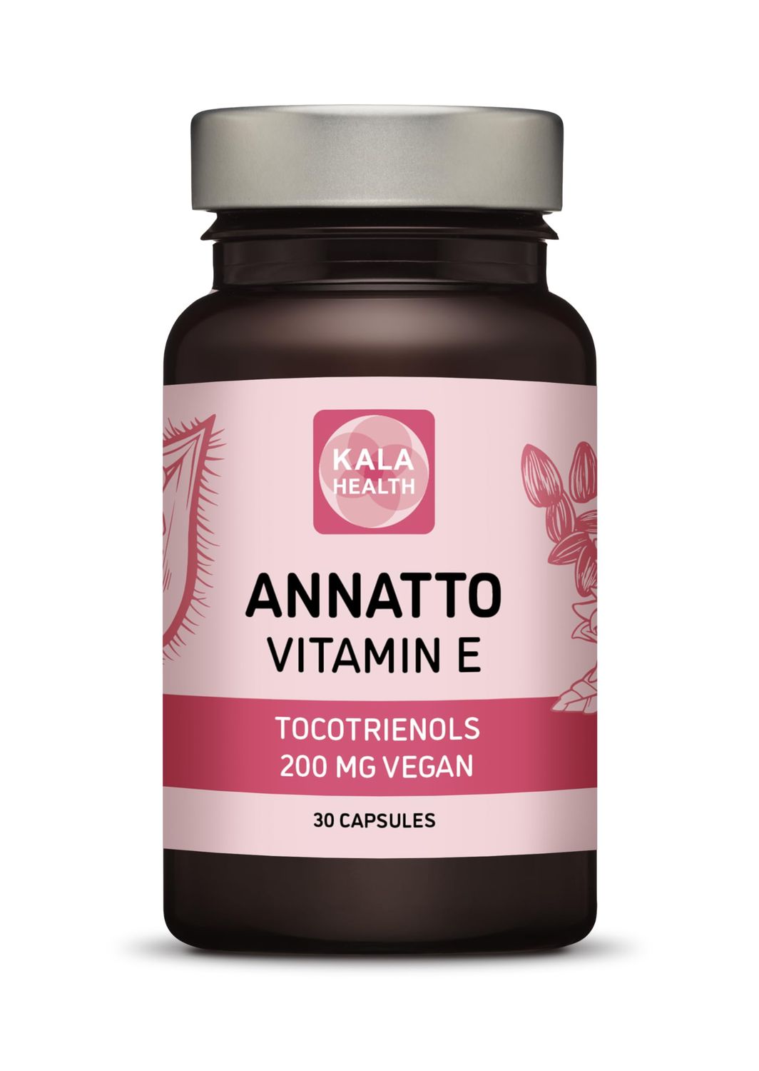 KALA HEALTH Annatto Tocotrienols Vegan Vitamin E Supplements, Tocopherol Free, Eannatto Capsules Without PAH&#39;s and contaminants - Improved from Deltagold - 200mg - Non-GMO &amp; Antioxidant (30)