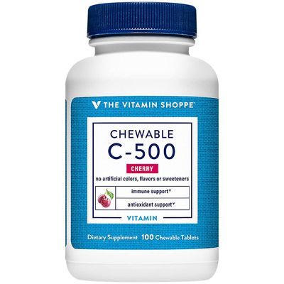 Chewable Vitamin C-500 with Acerola - Immune Support - 500 MG - Cherry (100 Chewable Tablets)