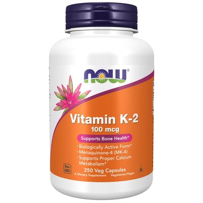 NOW Foods Vitamin K-2, 250 Vegetable Capsule