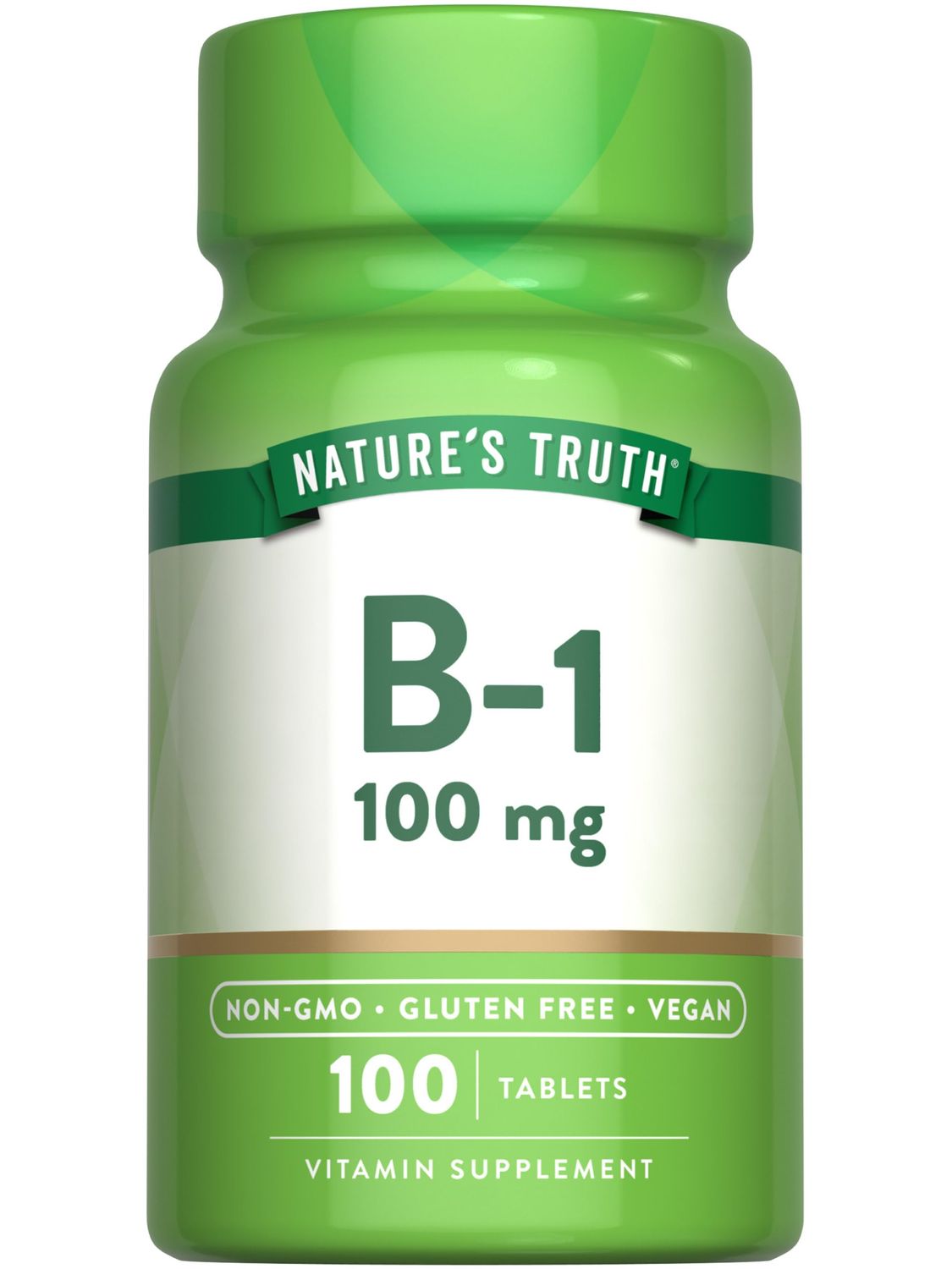 Nature&#39;s Truth Vitamin B1 100mg (Thiamine) | 100 Count | Vegan, Non-GMO &amp; Gluten Free Supplement