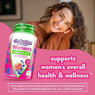 Vitafusion Womens Sugar Free Daily Multivitamin Supplement, Keto Diet Friendly Adult Gummy Vitamin for Energy, Bone &amp; Immune Support*, 90 Count