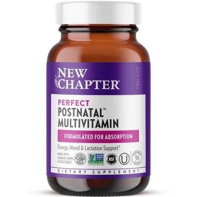 New Chapter, Postnatal Vitamins Lactation Supplement, Complete Multivitamin with Fermented Vitamin D3 + B Vitamins, Made with Organic Vegetables &amp; Herbs, Non-GMO Ingredients, 96 Count