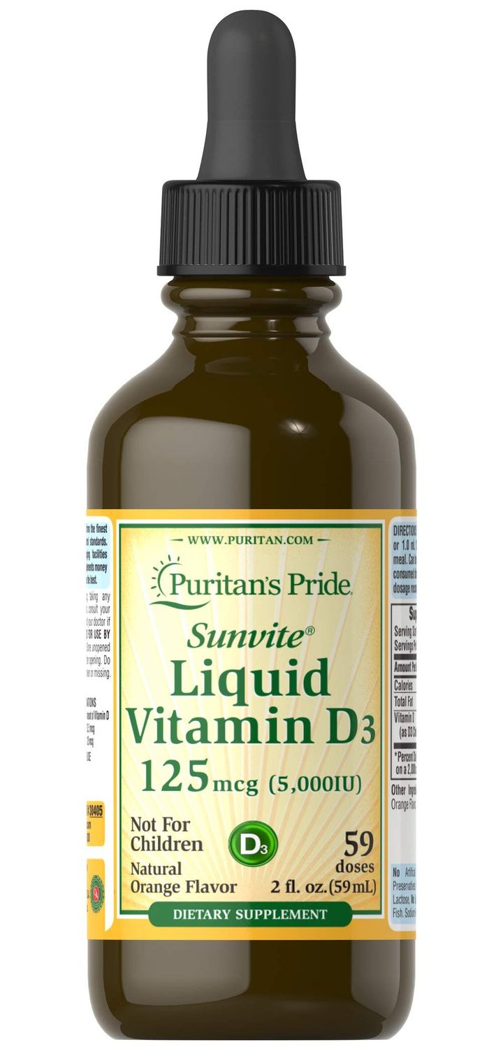 Puritan&#39;s Pride Liquid Vitamin D3 5000 IU-2 oz Liquid