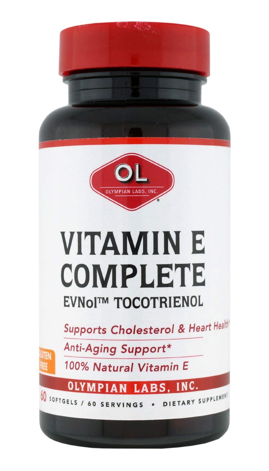 Olympian Labs Vitamin E Complete Tocomin, 200IU 60 Softgels, Fight Free Radicals, Supports Brain, Skin &amp; Hair, 60 Servings