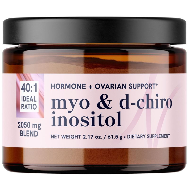 Myo-Inositol &amp; D-Chiro Inositol Powder | Hormone Balance for Women | Ideal 40:1 Ratio | Myo Inositol 2000mg, D Chiro 50mg | Regulate Menstrual Cycle &amp; Support Ovarian Health | 30 Servings, 2.17 oz.