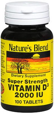 Nature&#39;s Blend Vitamin D3 2000 IU Super Strength - 100 Tablets, Pack of 3
