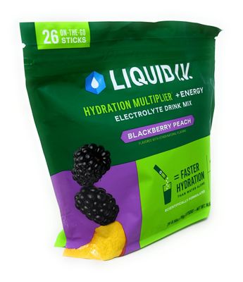 Liquid I.V. Hydration Multiplier + Energy Drink Mix, BlackBerry Peach (26 Pack)