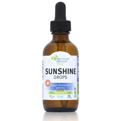 Mountain Meadow Herbs Sunshine Drops | Vegan Vitamin D3 Booster for Healthy Bones &amp; Teeth | Ideal Winter Supplement | Tincture 2oz