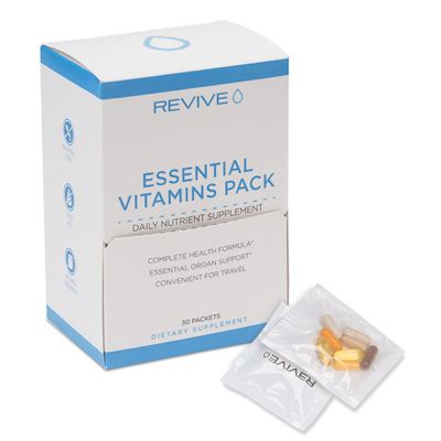 Revive MD Essential Vitamin Packs for Women &amp; Men, Vitamins Pack Daily Nutrient Supplement - Travel-Friendly Multivitamin Packets with Arjuna &amp; Turmeric Extract Support Heart, Joint, &amp; Organ Health